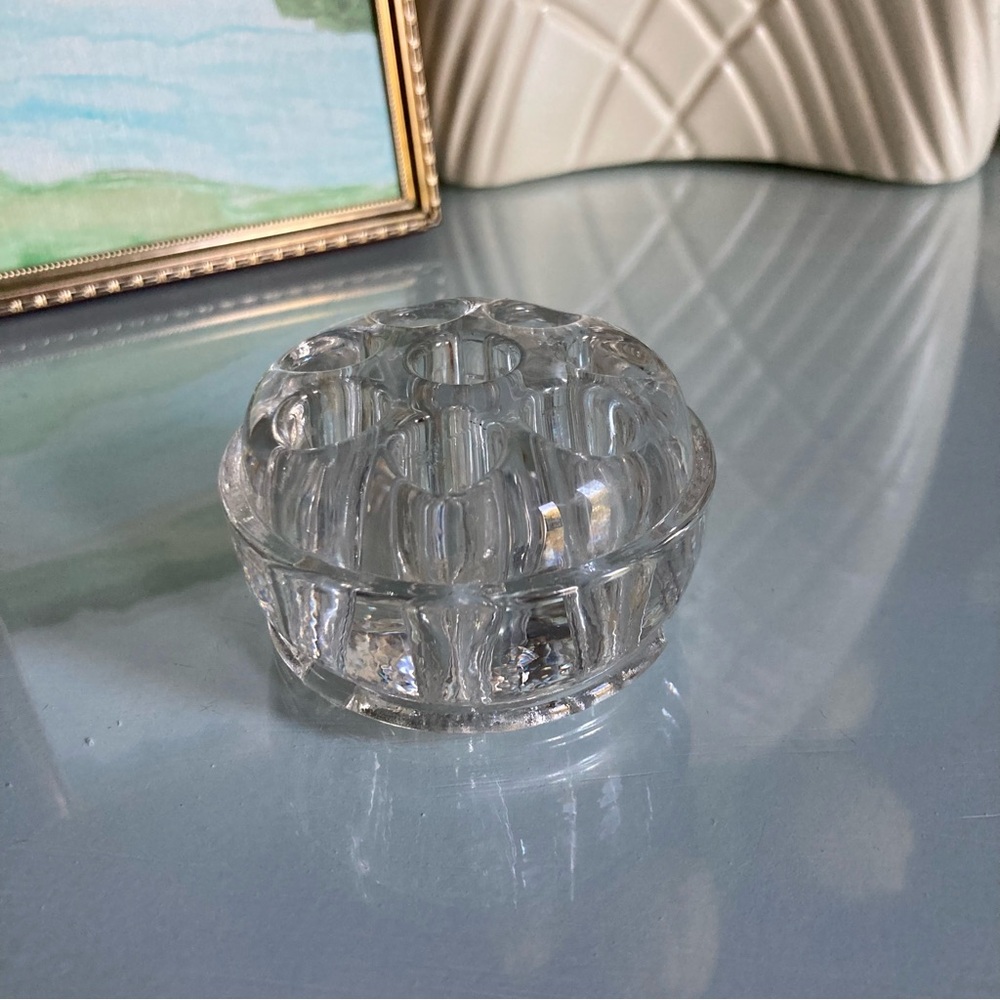 Vintage Glass Flower Frog With Flaws
